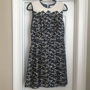 Navy and White Floral Sleeveless Tory Burch dress